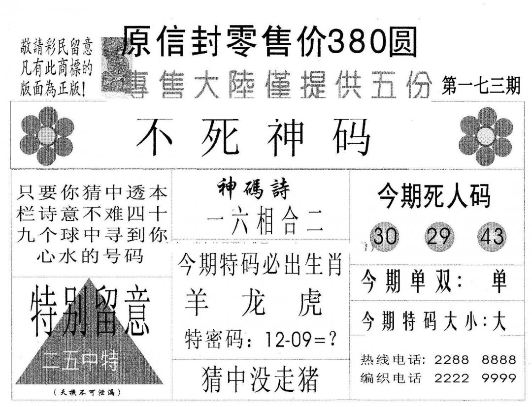 不死码B-173