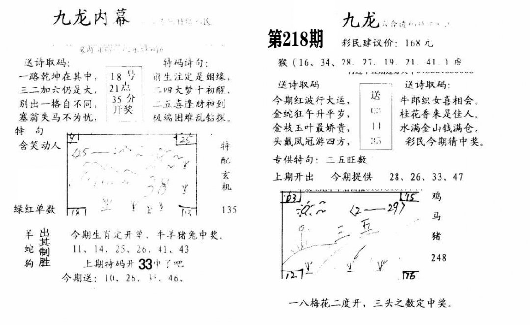 九龙内幕(开奖)-218