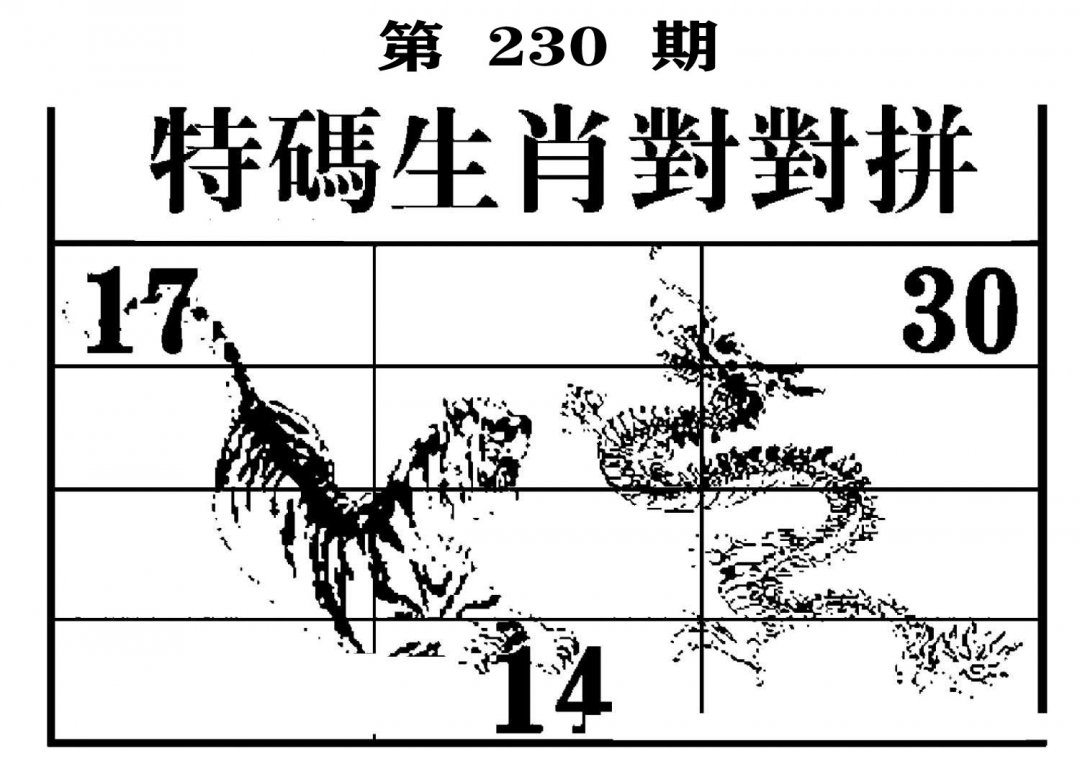 特码生肖对对拼-230