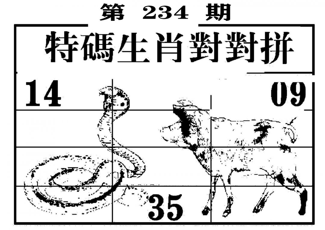 特码生肖对对拼-234