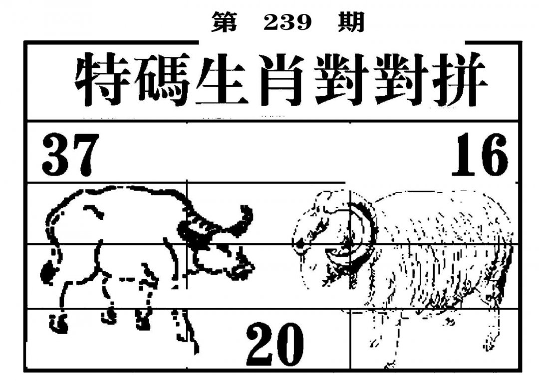 特码生肖对对拼-239