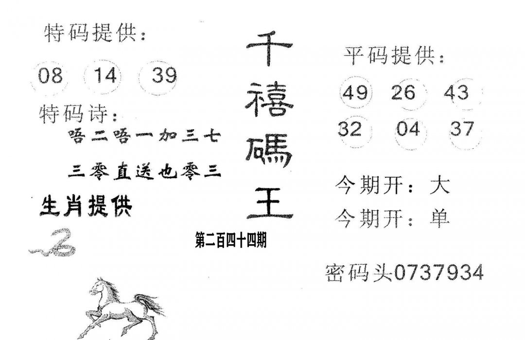 千禧码王-244