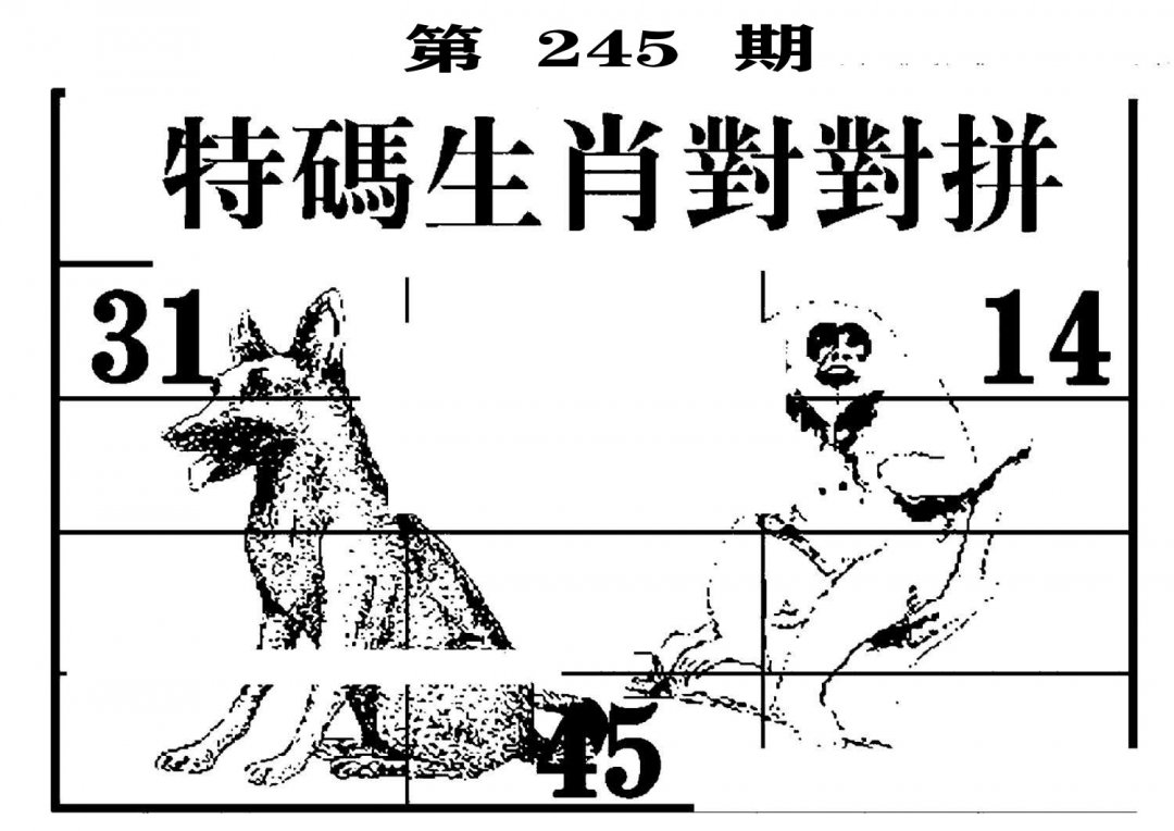 特码生肖对对拼-245