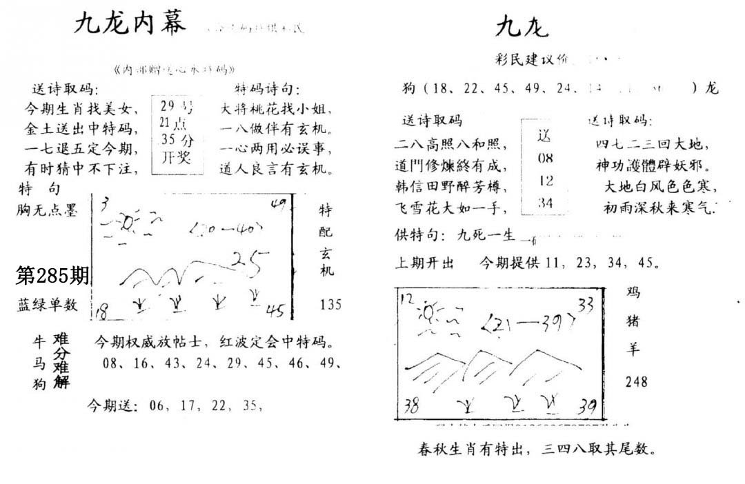 九龙内幕(开奖)-285