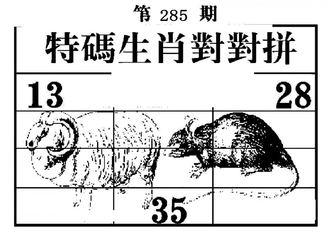 特码生肖对对拼-285