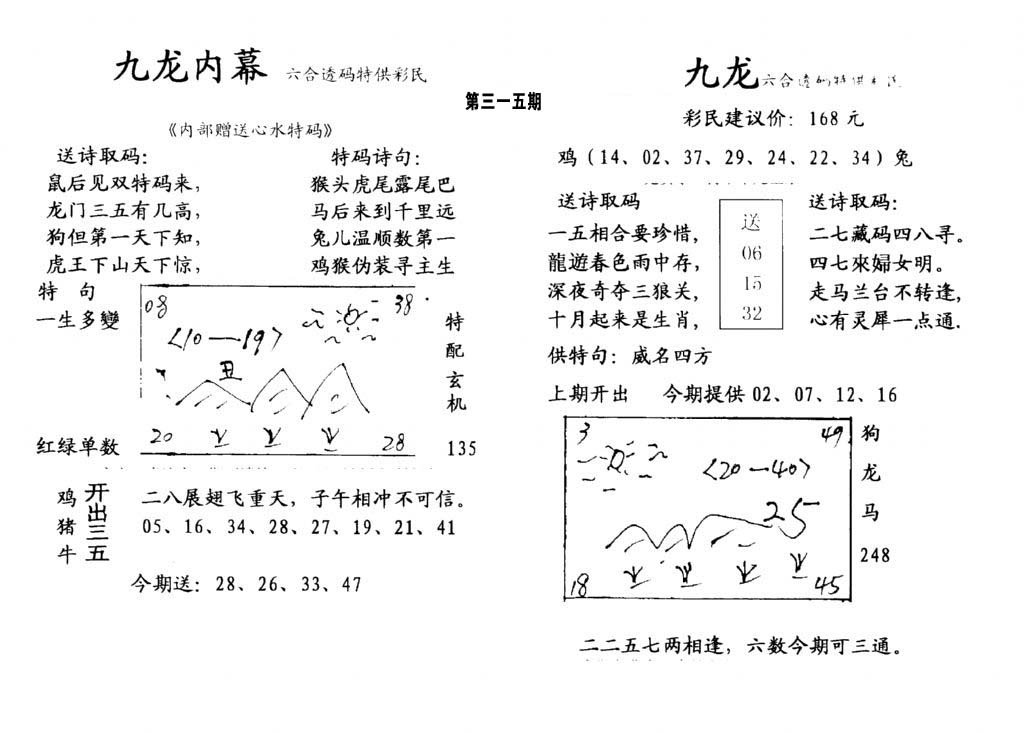 九龙内幕(开奖)-315