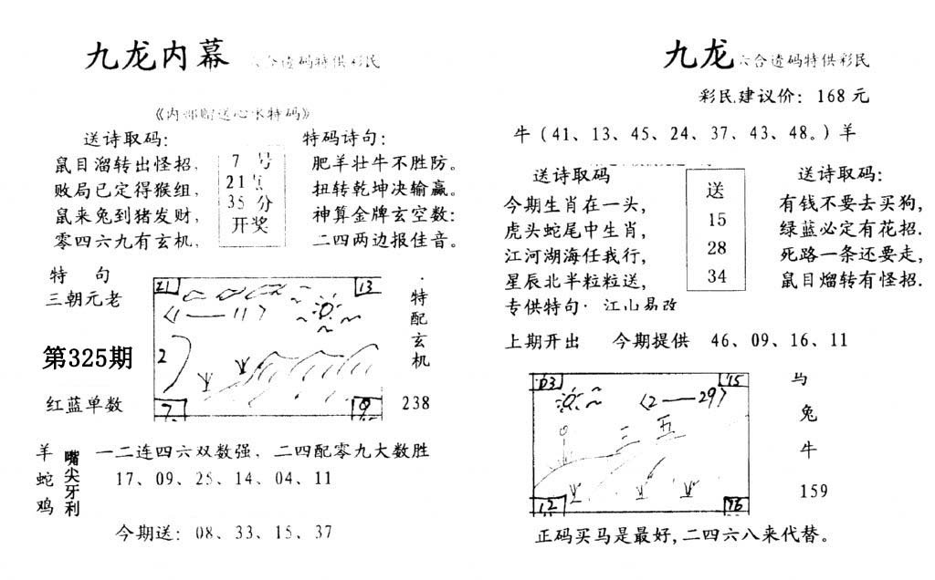 九龙内幕(开奖)-325