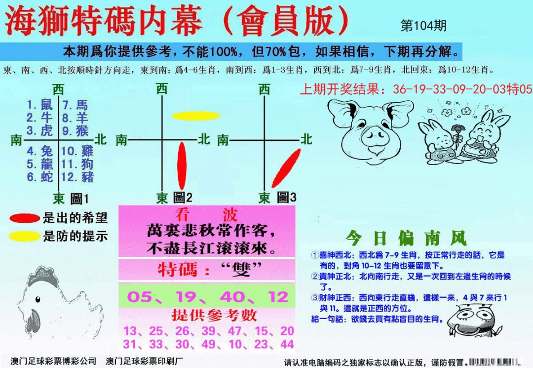 海狮特码会员报-104