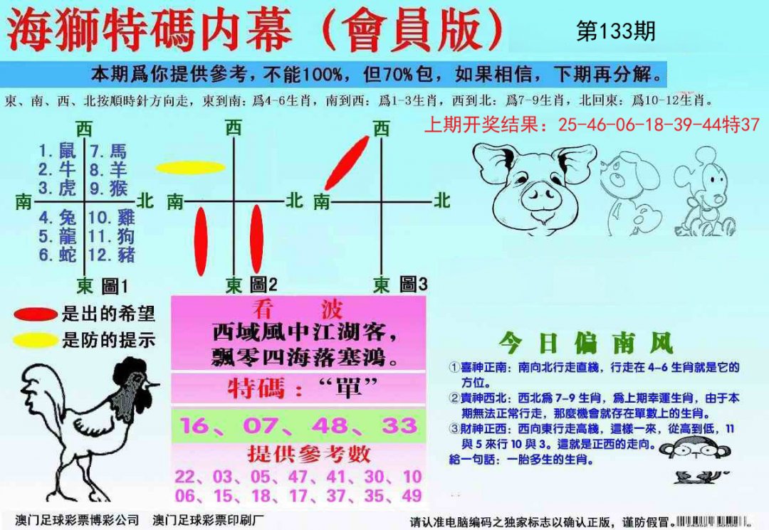 海狮特码会员报-133