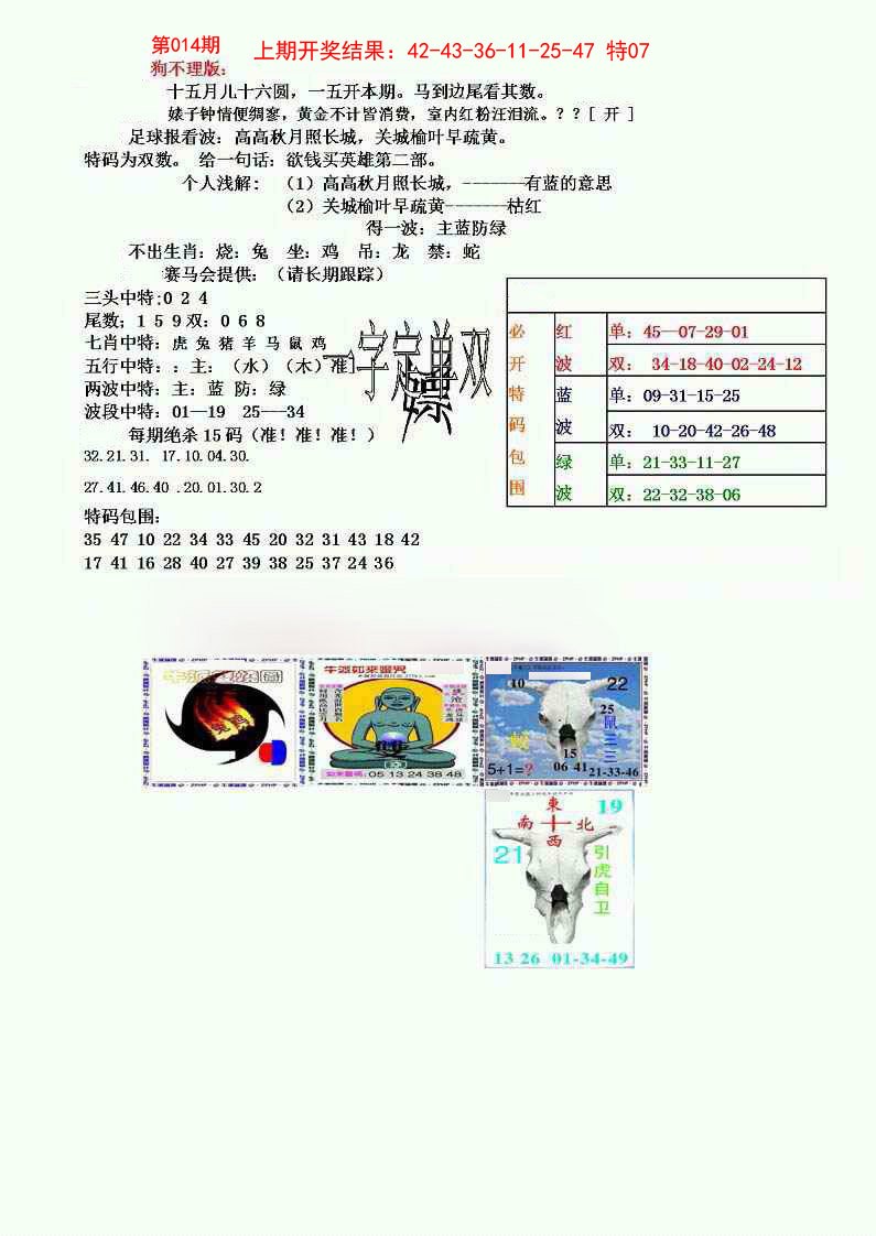 狗不理特码报-14