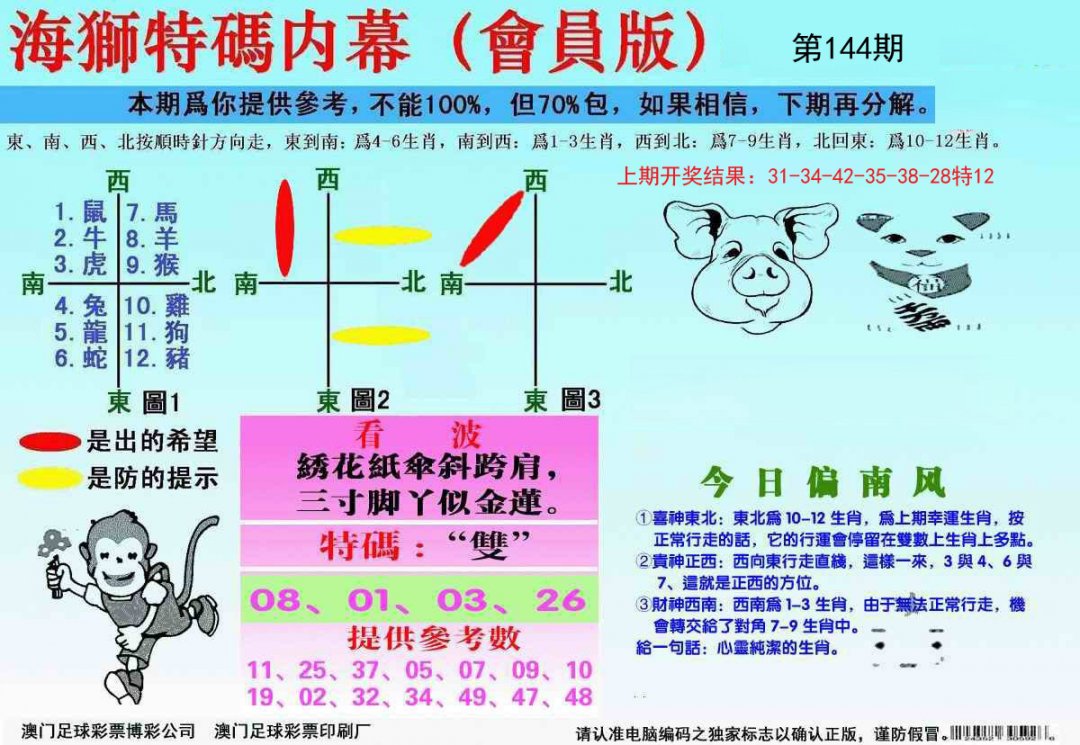 海狮特码会员报-144