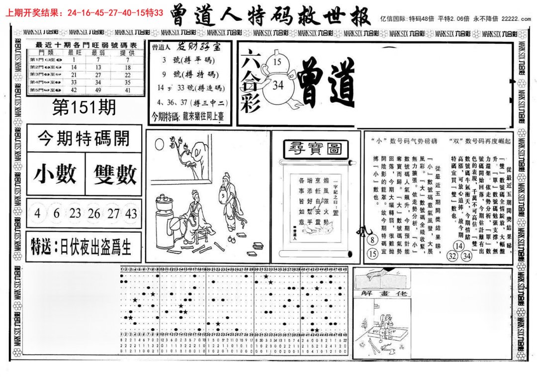 曾道人特码救世A-151