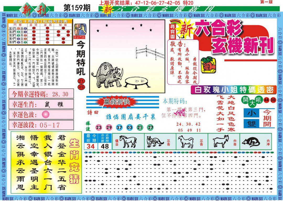 新六合彩特码新刊A-159