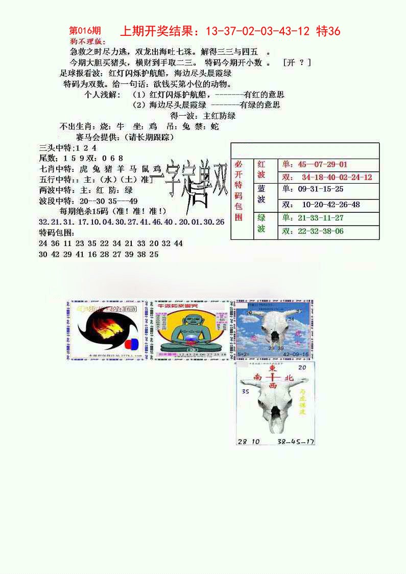 狗不理特码报-16