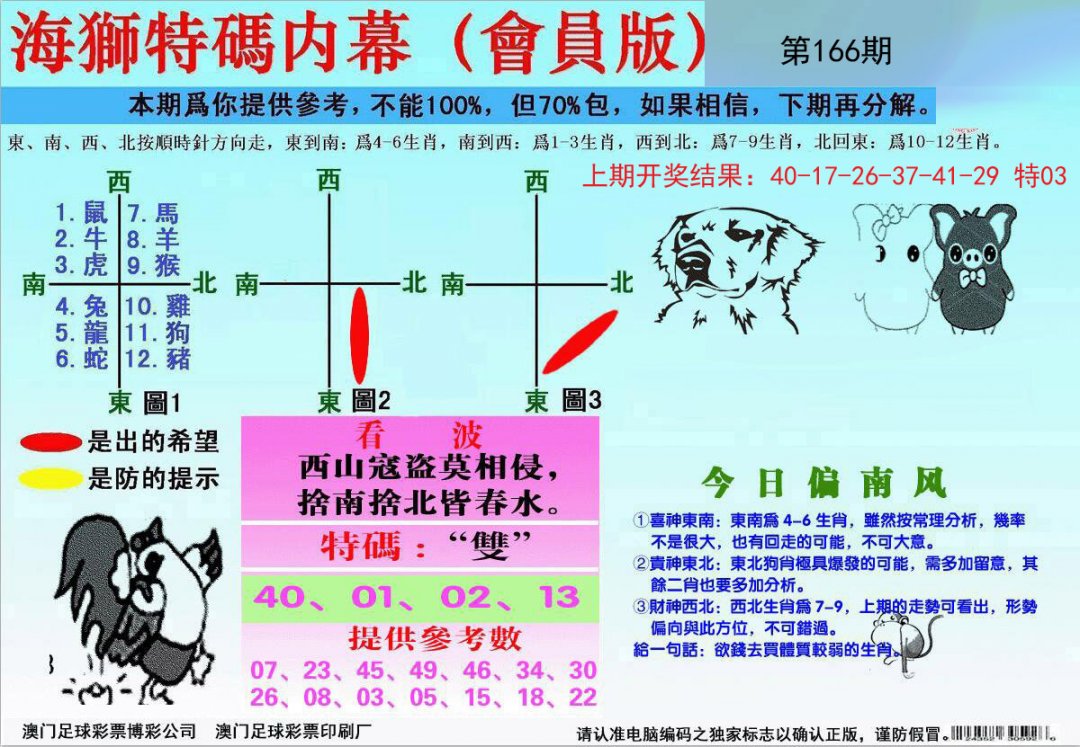 海狮特码会员报-166