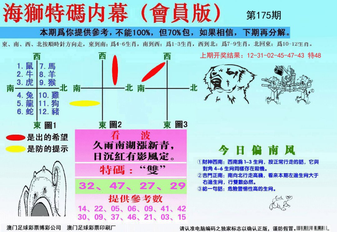 海狮特码会员报-175