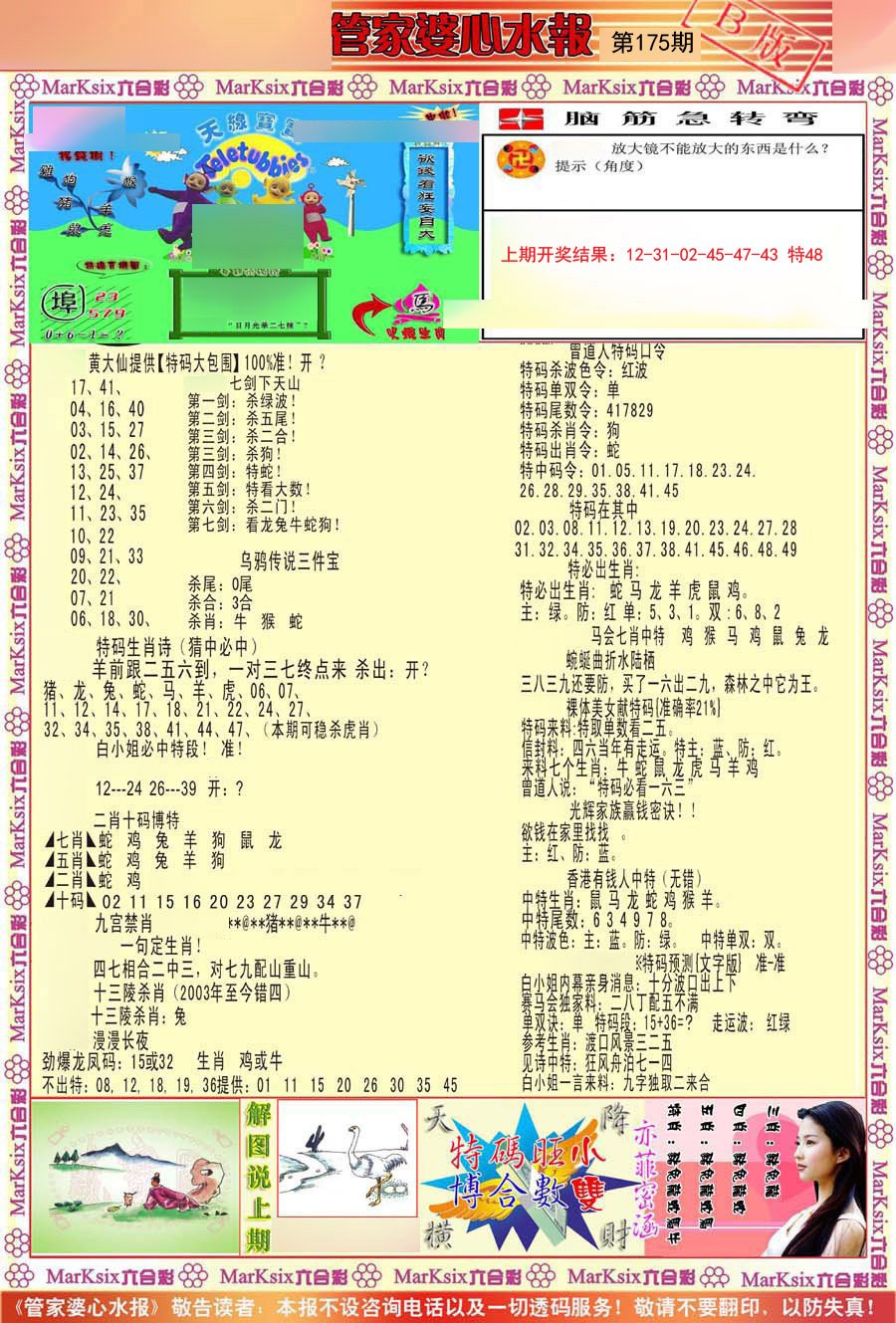 管家婆心水报B-175