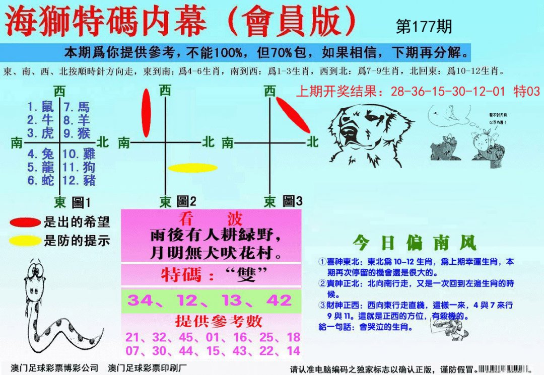 海狮特码会员报-177