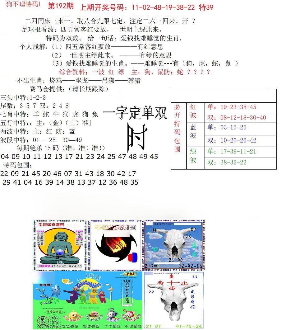 狗不理特码报-192