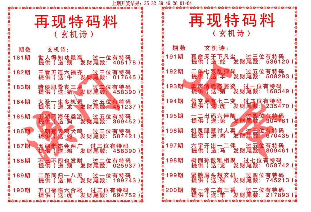 再现特码料-194