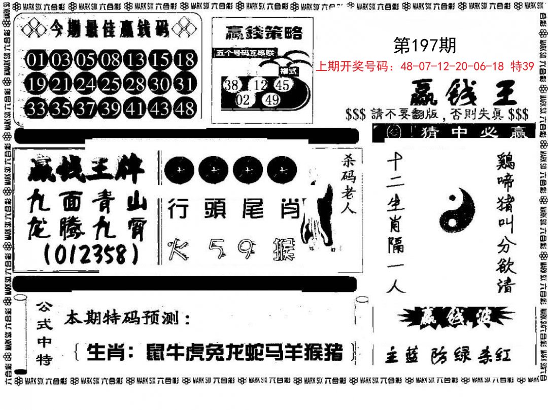 赢钱料-197