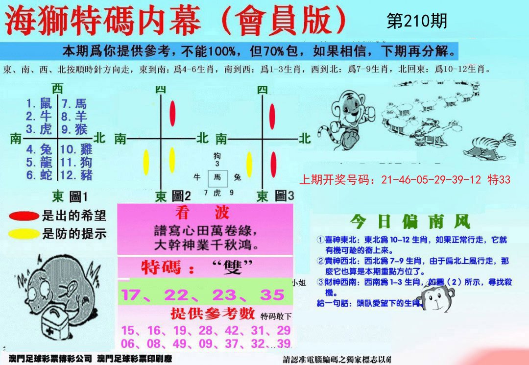 另版海狮特码内幕报-210