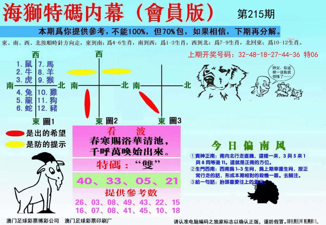 海狮特码会员报-215