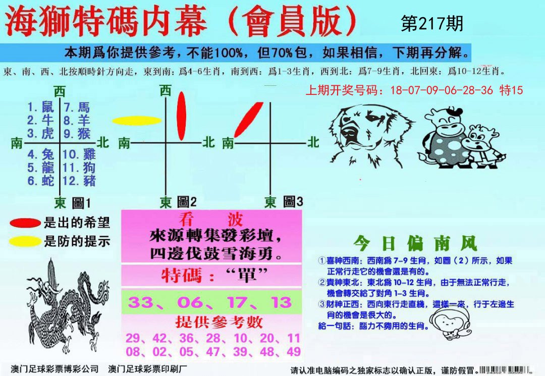 海狮特码会员报-217