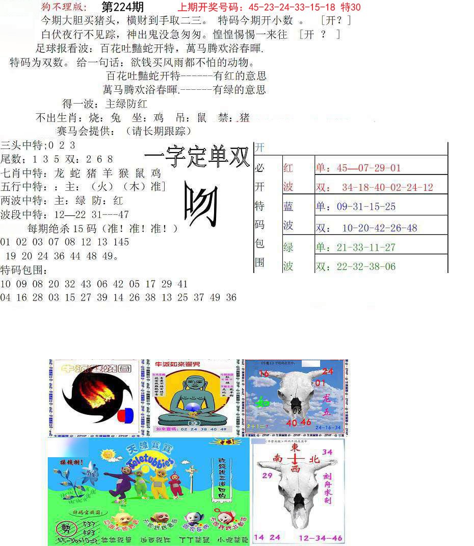 狗不理特码报-224