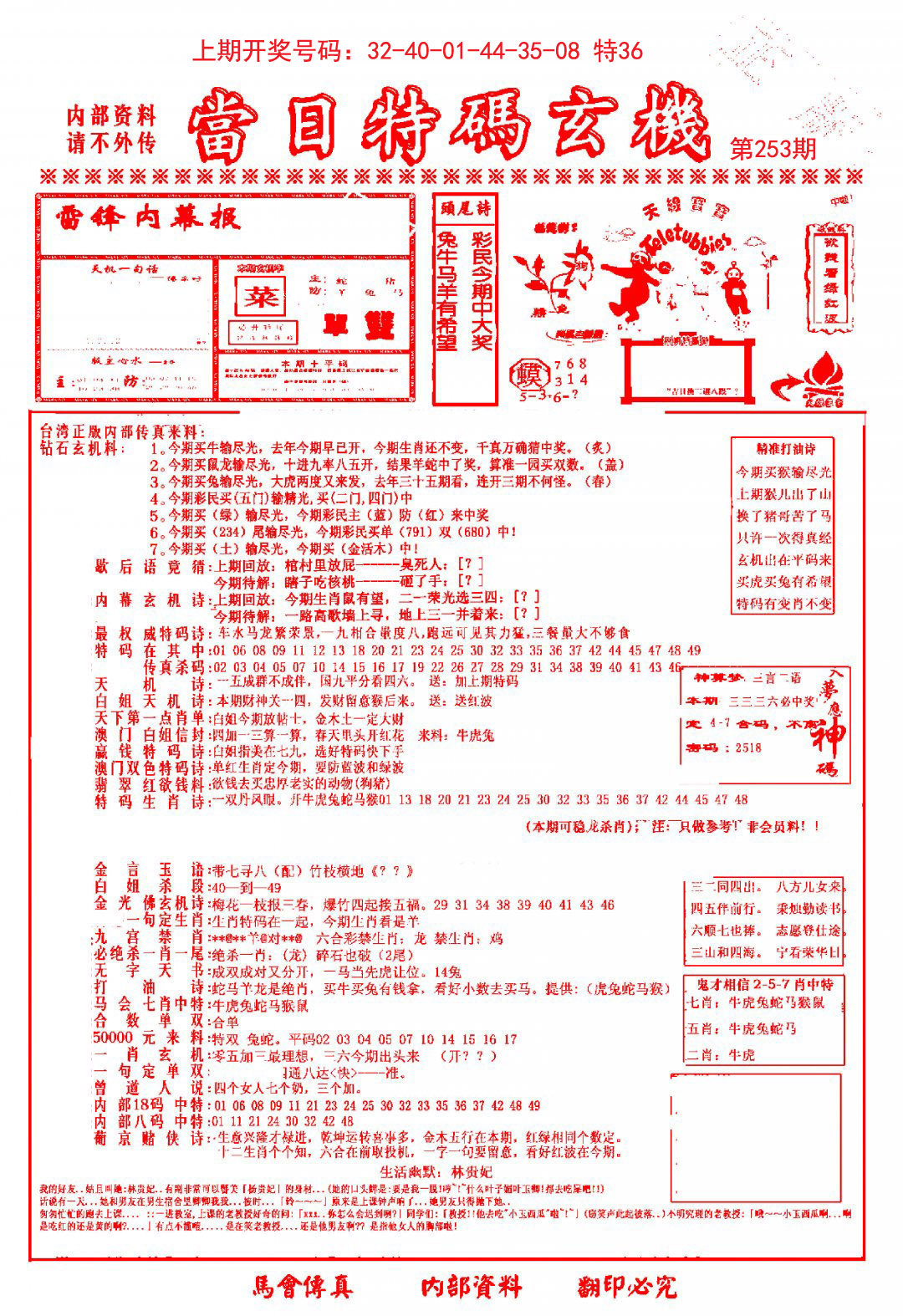 当日特码玄机-1-253