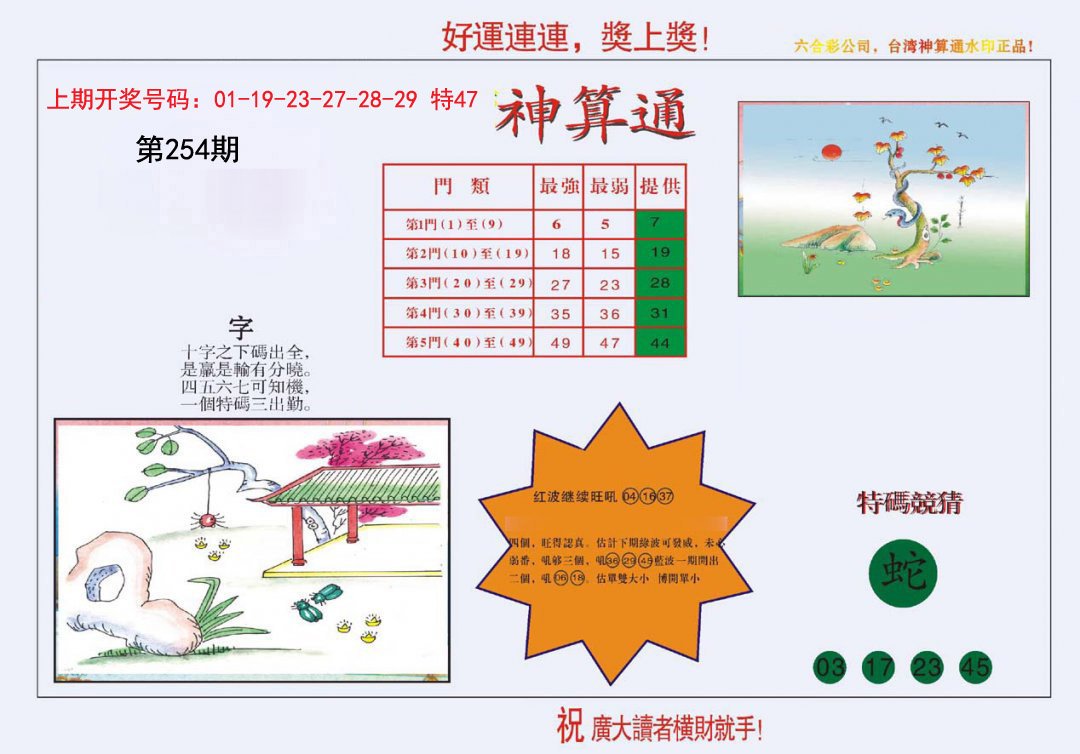 4-台湾神算-254