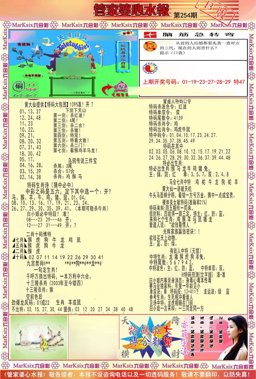 管家婆心水报B-254