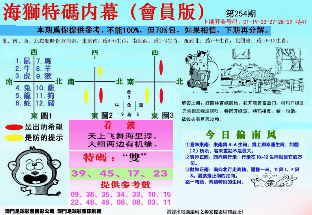 另版海狮特码内幕报-254