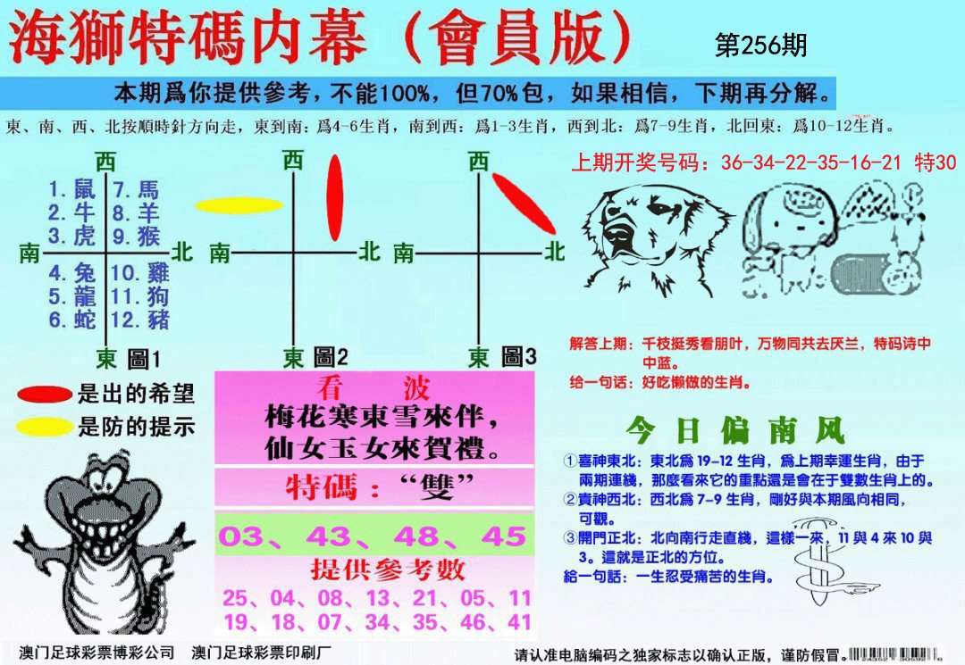 海狮特码会员报-256