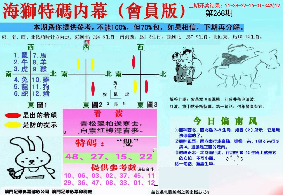 另版海狮特码内幕报-268