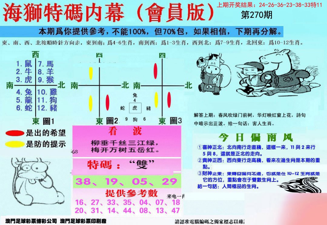 另版海狮特码内幕报-270