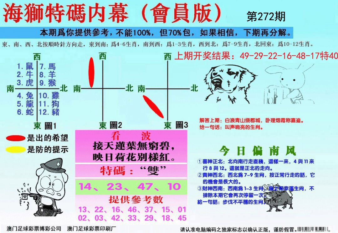 海狮特码会员报-272