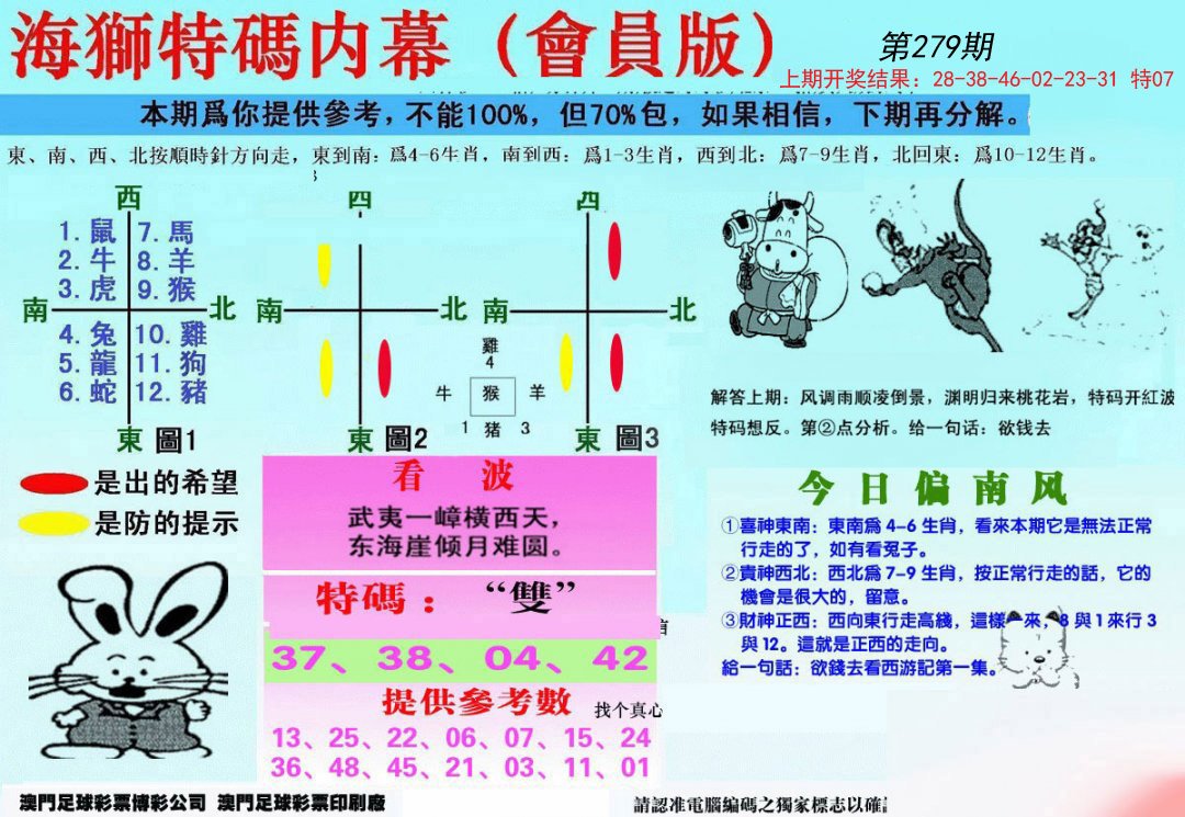 另版海狮特码内幕报-279