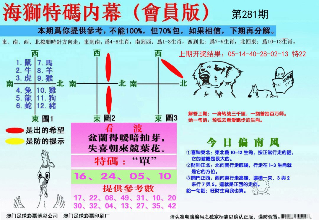 海狮特码会员报-281