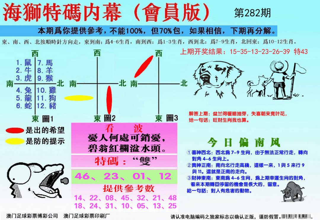 海狮特码会员报-282