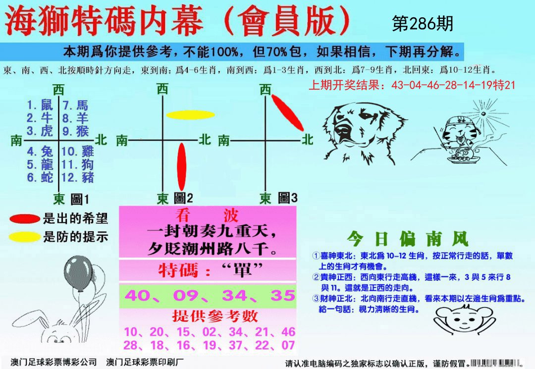 海狮特码会员报-286