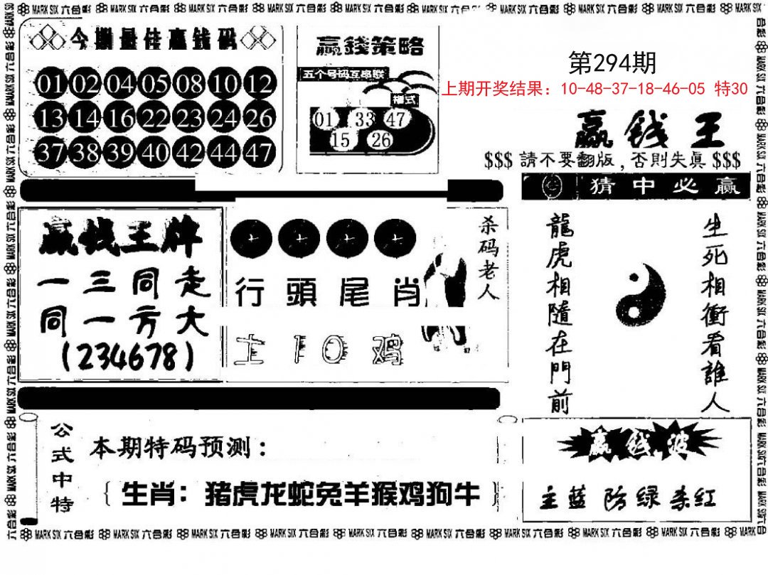 赢钱料-294