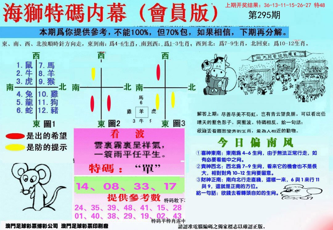 另版海狮特码内幕报-295