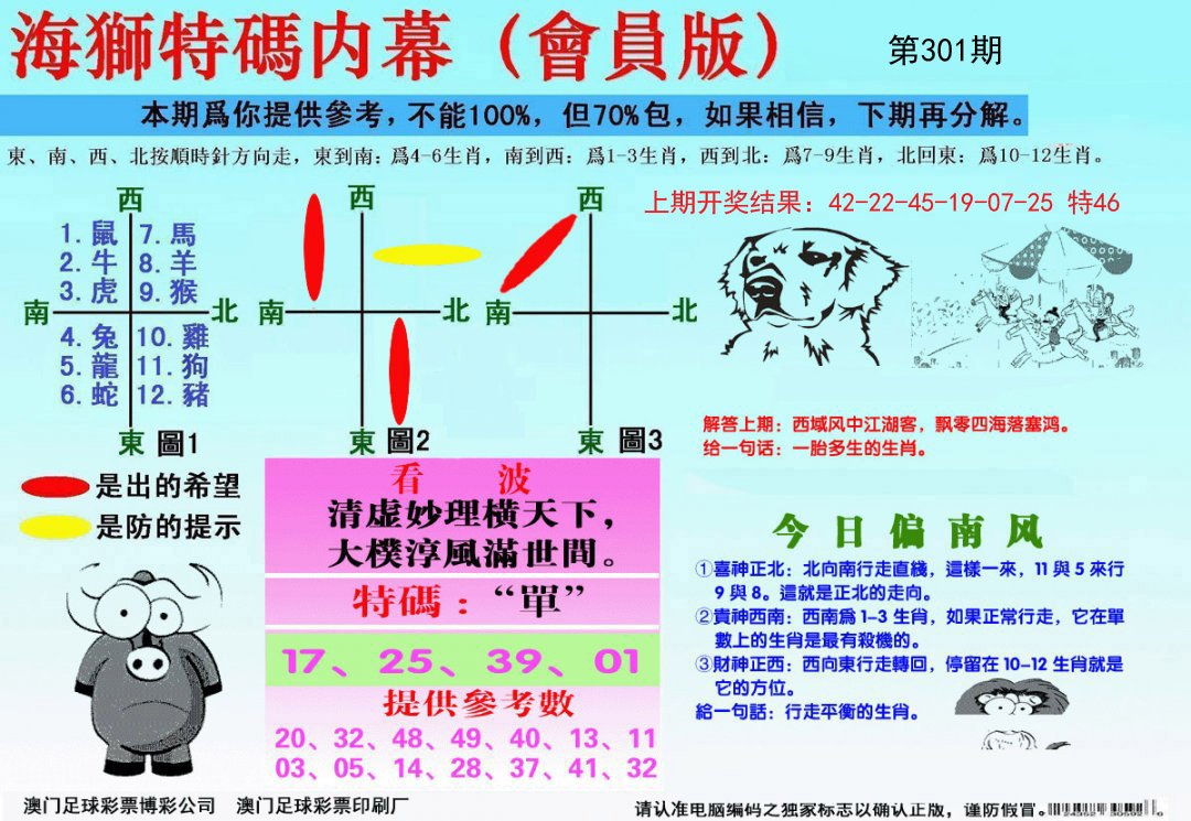 海狮特码会员报-301