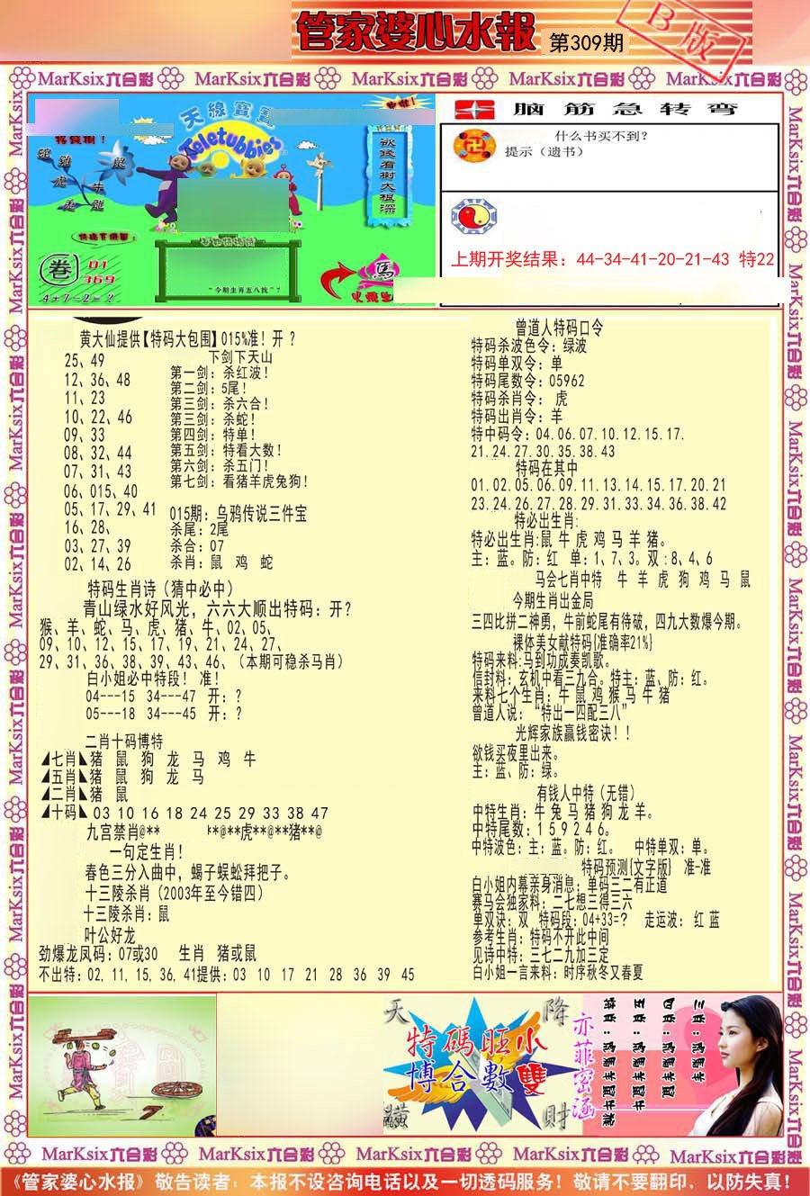 管家婆心水报B-309