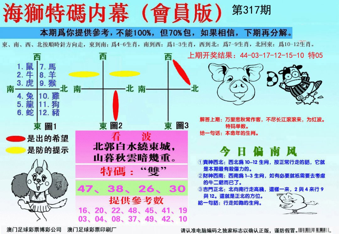 海狮特码会员报-317