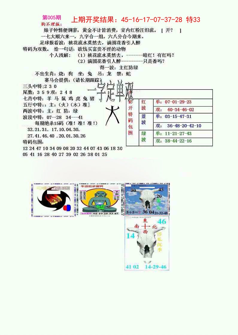 狗不理特码报-5